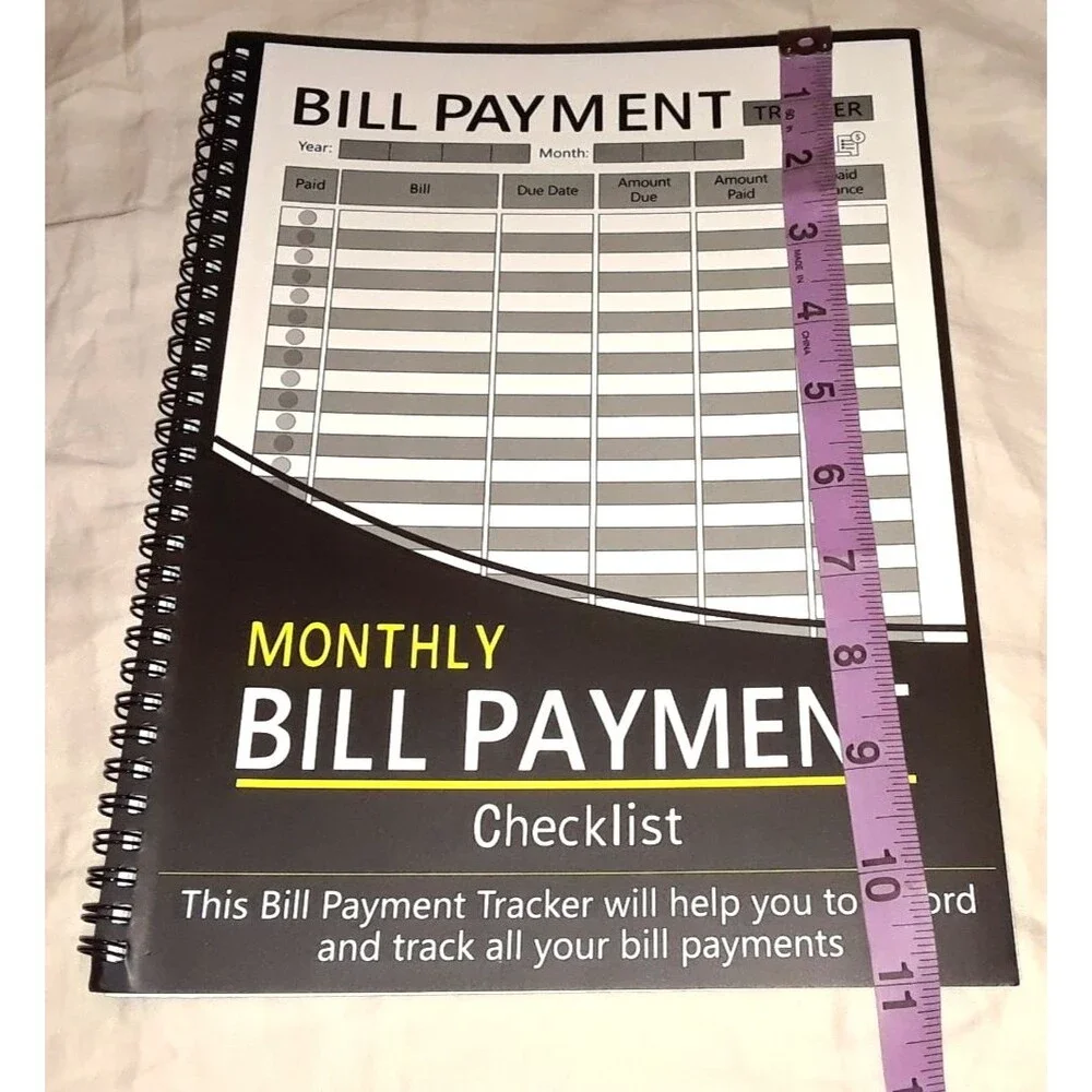 4 Year Monthly Bill Payment Organizer Spiral Notebook Simple Record Keeping
